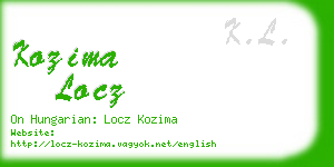 kozima locz business card